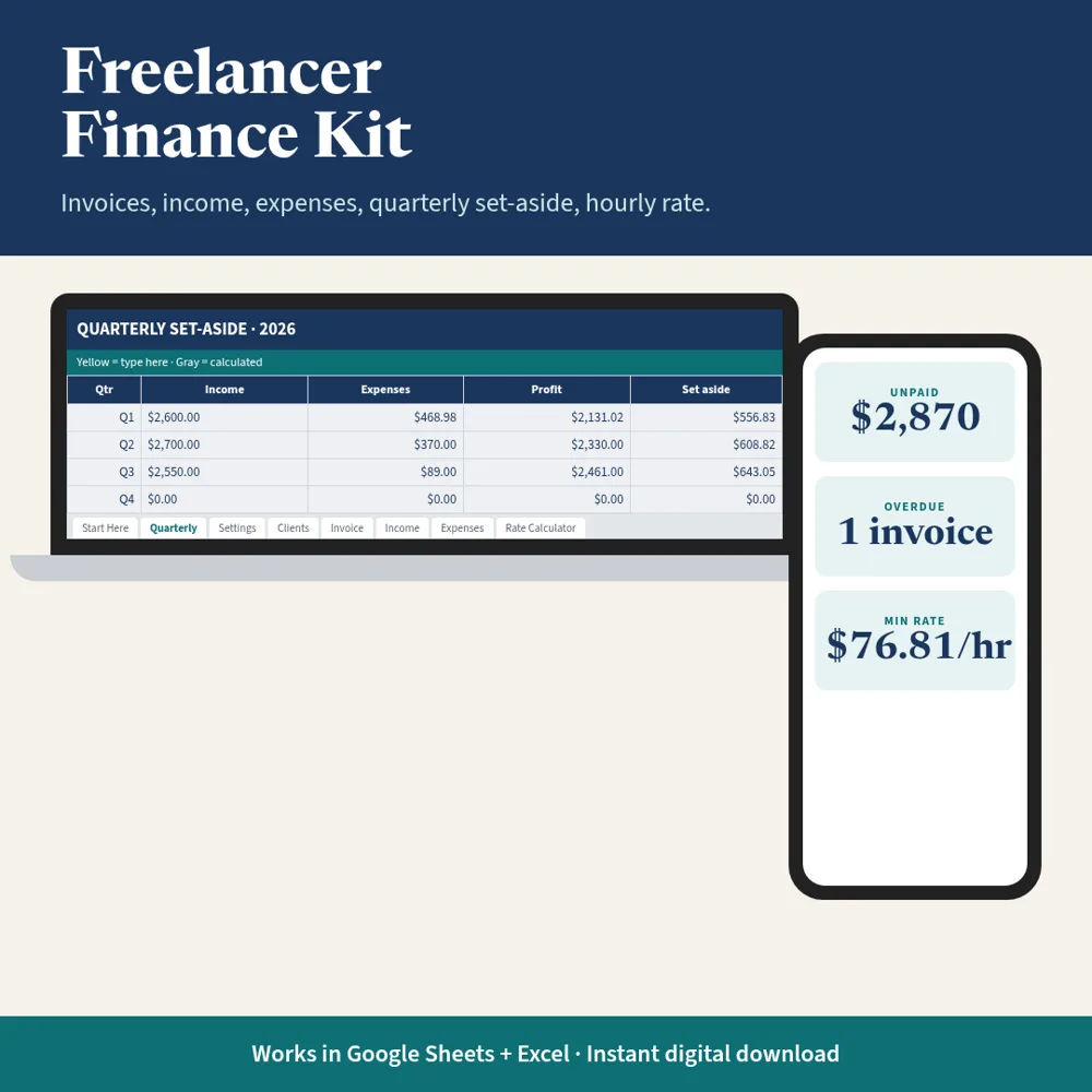 Freelancer Finance Kit mockup